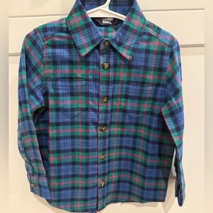 Lands' End Kids Multicolor Plaid Button-Down Shirt